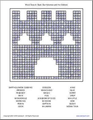 Book – Bartholomew and the Oobleck Word Search