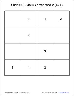 Sudoku: Gameboard 4×4 (2)