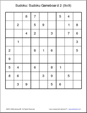 Sudoku: Gameboard 9×9 (2)