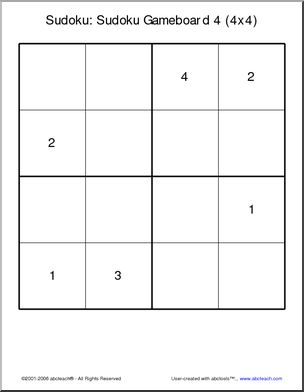 Sudoku: Gameboard 4×4 (4)
