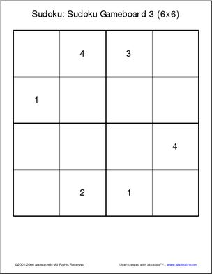 Sudoku: Gameboard 6×6 (3)