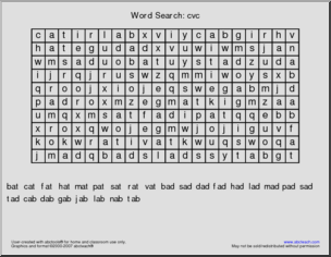 CVC Word Families Word Search