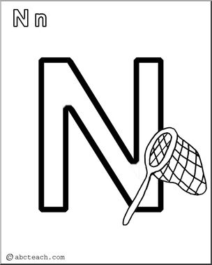 Coloring Page: Alphabet- N – Abcteach