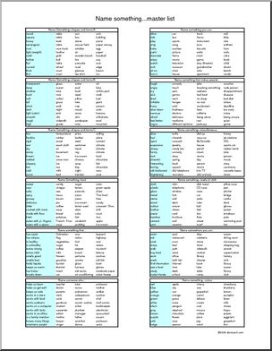 ESL: Name Something Master list – Abcteach