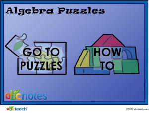 Interactive: Notebook: Math – Algebra Puzzles