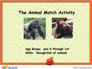 Interactive: Notebook: Animal Matching (grades prek-1)