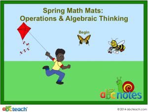 Interactive: Notebook: Math Mats: Operations and Algebraic Thinking, Addition – Spring Theme (grade 1)