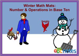 Interactive: Notebook: Math Mats: Numbers and Operations in Base Ten – Winter Theme (grade 2)