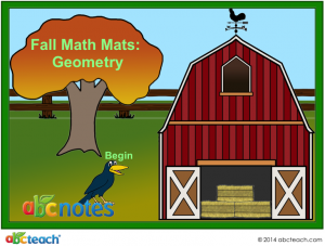 Interactive: Notebook: Math Mats: Geometry – Fall Theme (kdg)