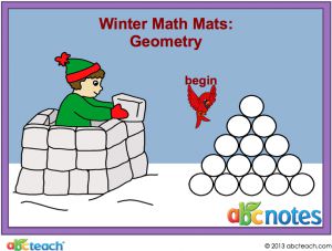 Interactive: Notebook: Math Mats: Geometry – Winter Theme (kdg)