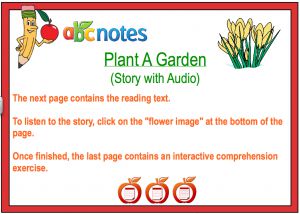 Interactive: Notebook: Reading Comprehension with Audio: Plant a Garden (prek-1)