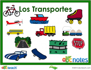 Interactive: Notebook: Spanish: Vocabulary – Los Transportes (transportation)