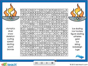 Interactive: Notebook: Word Search: Winter Olympics