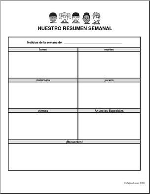 Spanish: Newsletter Printable Form — Kids Graphic (color) – Abcteach