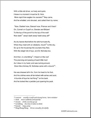 Poem: “The Night Before Christmas” (ESL) – Abcteach