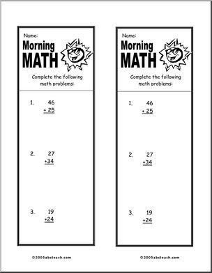 2-Digit Addition Morning Math