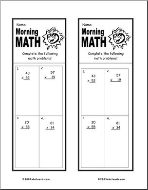 Elementary Multiplication 3 Morning Math
