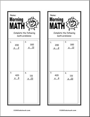 Elementary Multiplication 4 Morning Math