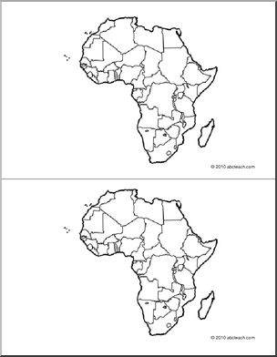 Nomenclature Cards: Continents; Africa 2 (b/w)