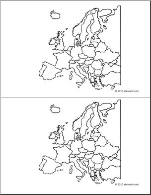 Nomenclature Cards: Continents; Europe 2 (b/w)