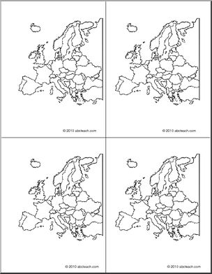 Nomenclature Cards: Continents; Europe 4 (b/w)