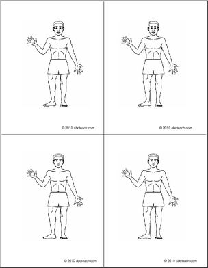 Nomenclature Cards: Human Body (4) (b/w) – Abcteach