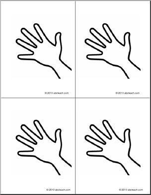 Nomenclature Cards: Human Body; Hand (4) (b/w)