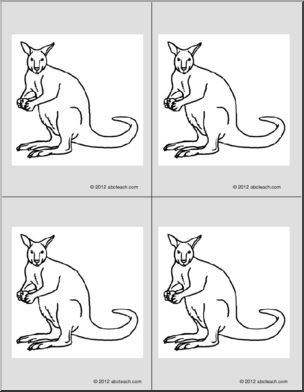 Nomenclature Cards: Kangaroo (4) (b/w)