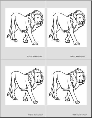 Nomenclature Cards: Lion (4) (b/w)