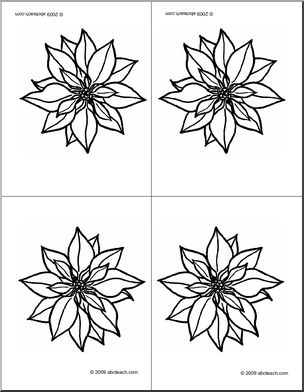 Nomenclature Cards: Poinsettia (blank to color) – foldable