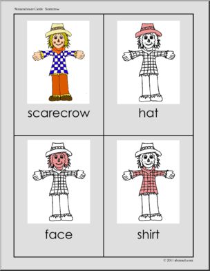 Nomenclature Cards: Scarecrow; Three Part Matching (color)
