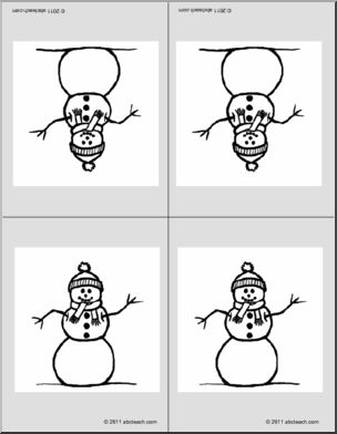 Nomenclature Cards: Snowman #2 (4) (foldable)