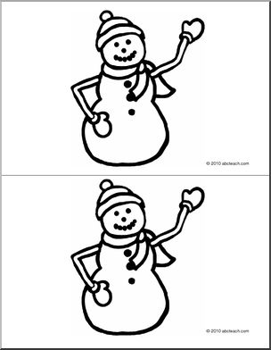 Nomenclature Cards: Snowman 2 Cards (b/w) (K-1)