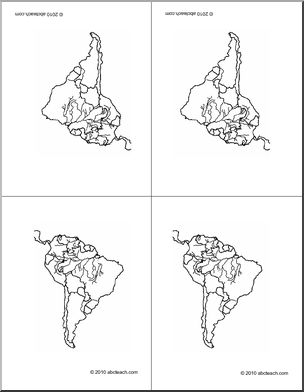 Nomenclature: South America Map Foldable 4 (b/w)