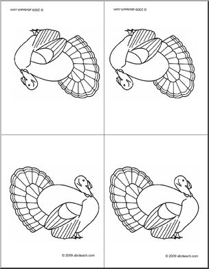 Nomenclature Cards: Turkey (blank to color) – foldable