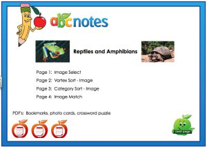 Interactive: Notebook: Science: Reptile/Amphibian – Abcteach