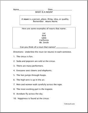 What Is a Noun? (elementary) Rules and Practice
