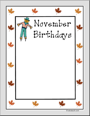Border Paper: November Birthdays