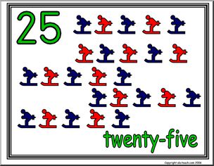 25 & Twenty-five (25 pictures) Number Sign