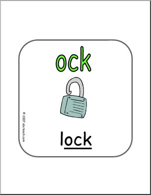 Word Family – OCK Words Sign