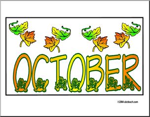 Calendar: October (header) – frogs