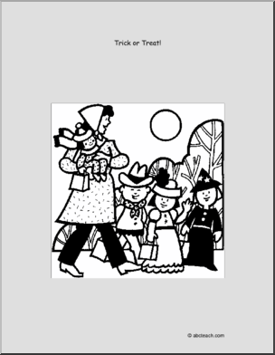 Coloring Page: Halloween – Trick or Treat