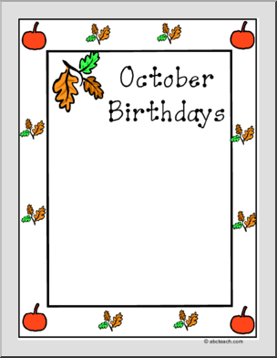 Border Paper: October Birthdays