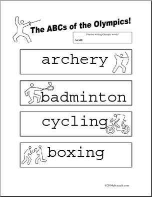 Summer Olympics ABCs Booklet