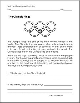Comprehension: The Olympic Rings (Primary)