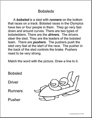 Comprehension: Olympics – Bobsled (primary)