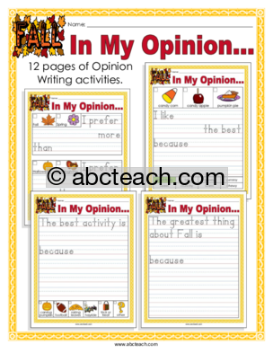 “In My Opinion…” Fall-themed Writing