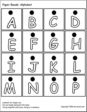 Paper Beads: Alphabet – upper case (b/w)