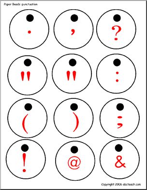Paper Beads: Punctuation Symbols (color)