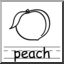 Clip Art: Basic Words: Peach B&W (poster)